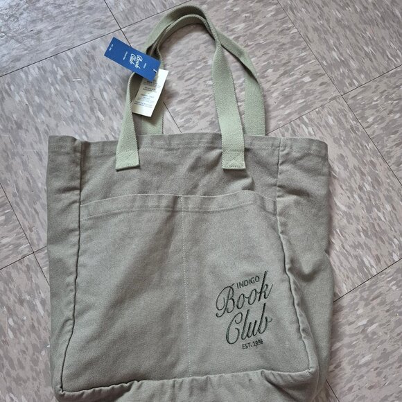 Indigo Book Club canvas tote bag olive green - Picture 3 of 3